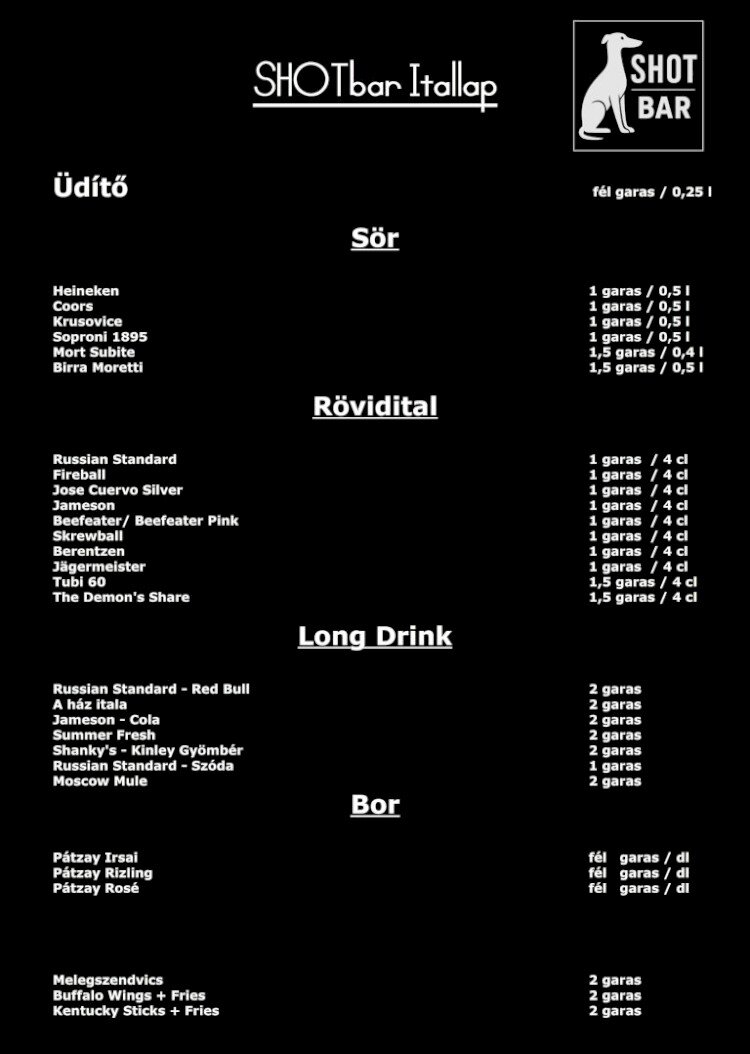 Shot bar itallap